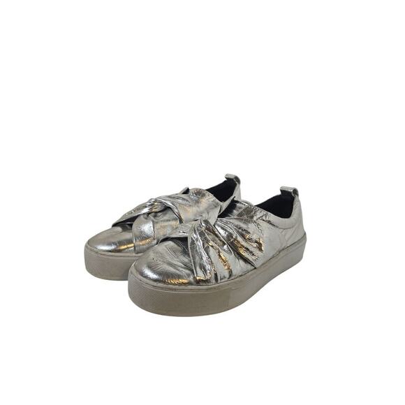 REBECCA MINKOFF Nicole Knot Sneakers In Silver Size 7.5 - Picture 3 of 7